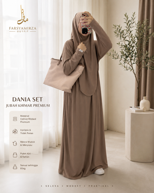 JUBAH DANIA PREMIUM | IRONLESS COTTON RIBBED | MESRA WUDHUK