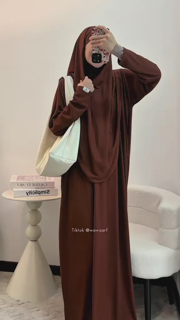 JUBAH DANIA PREMIUM | IRONLESS COTTON RIBBED | MESRA WUDHUK